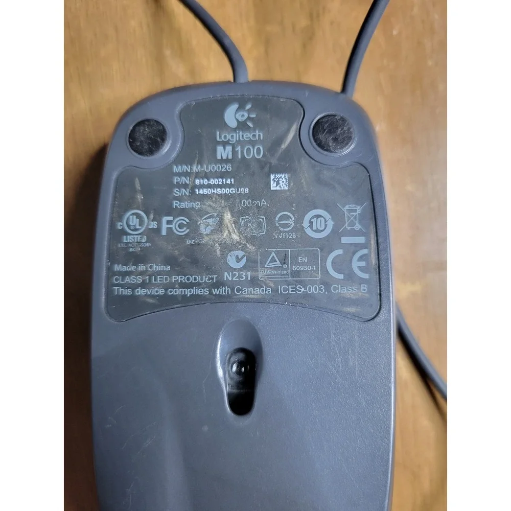 Logitech M100 Mouse - Corded USB Mouse